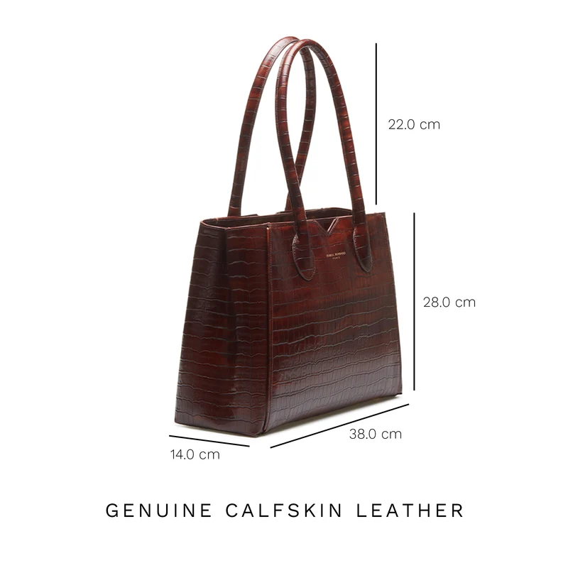 Isabel Bernard Honoré Cloe Kroko braun Handtasche IB25006