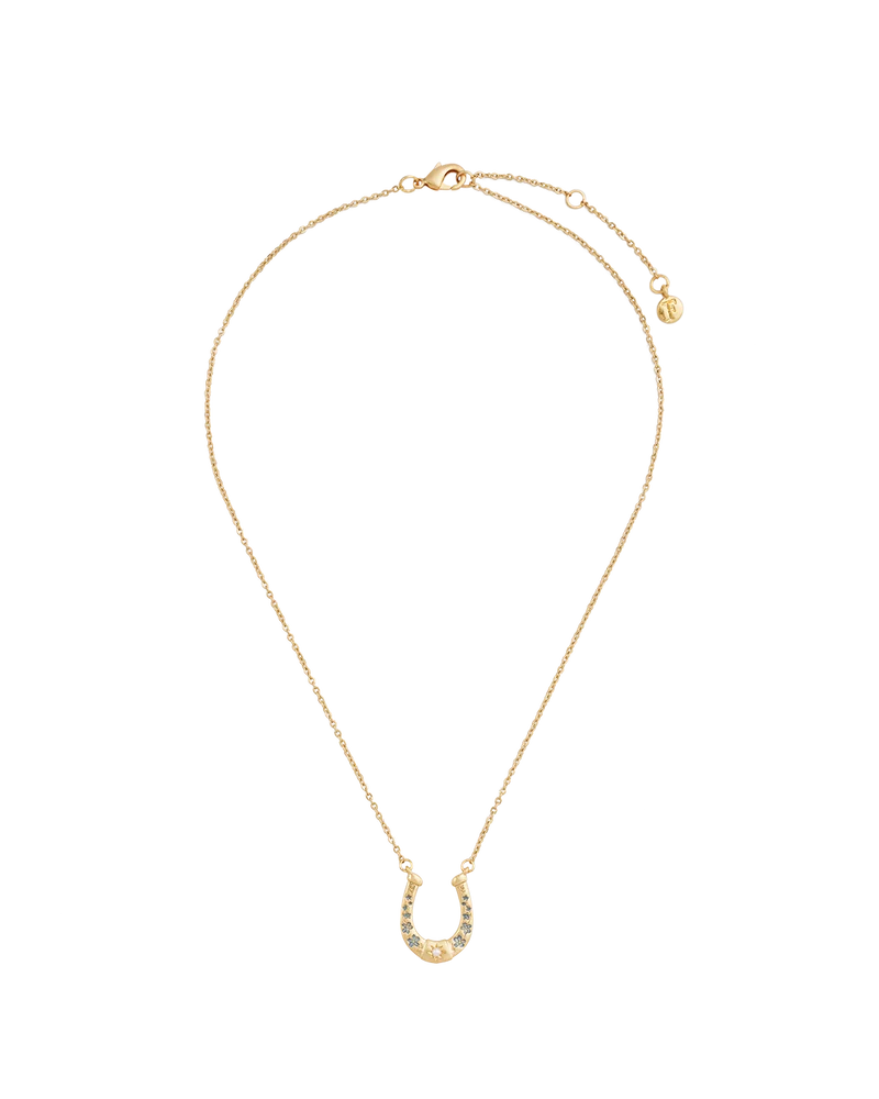 Gold Lucky In Love Horseshoe Necklace & Earrings Set