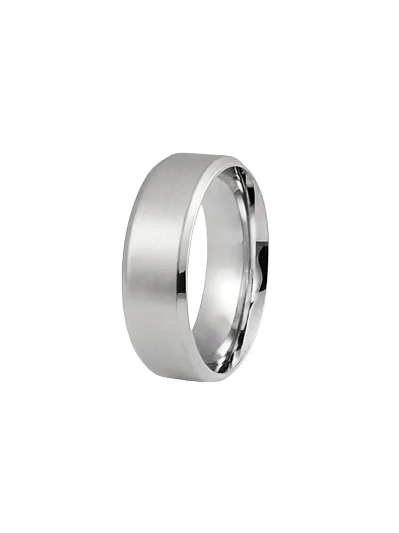 Brushed Edge Ring Silver