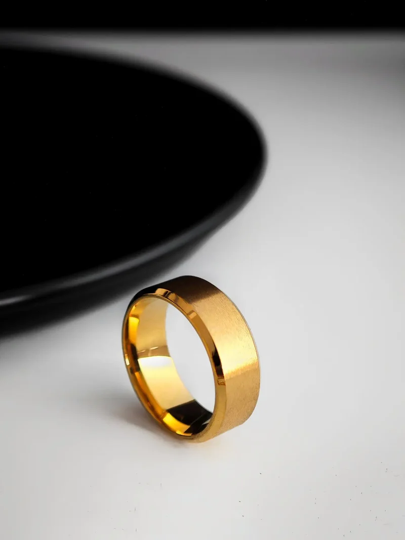 Brushed Edge Ring Gold