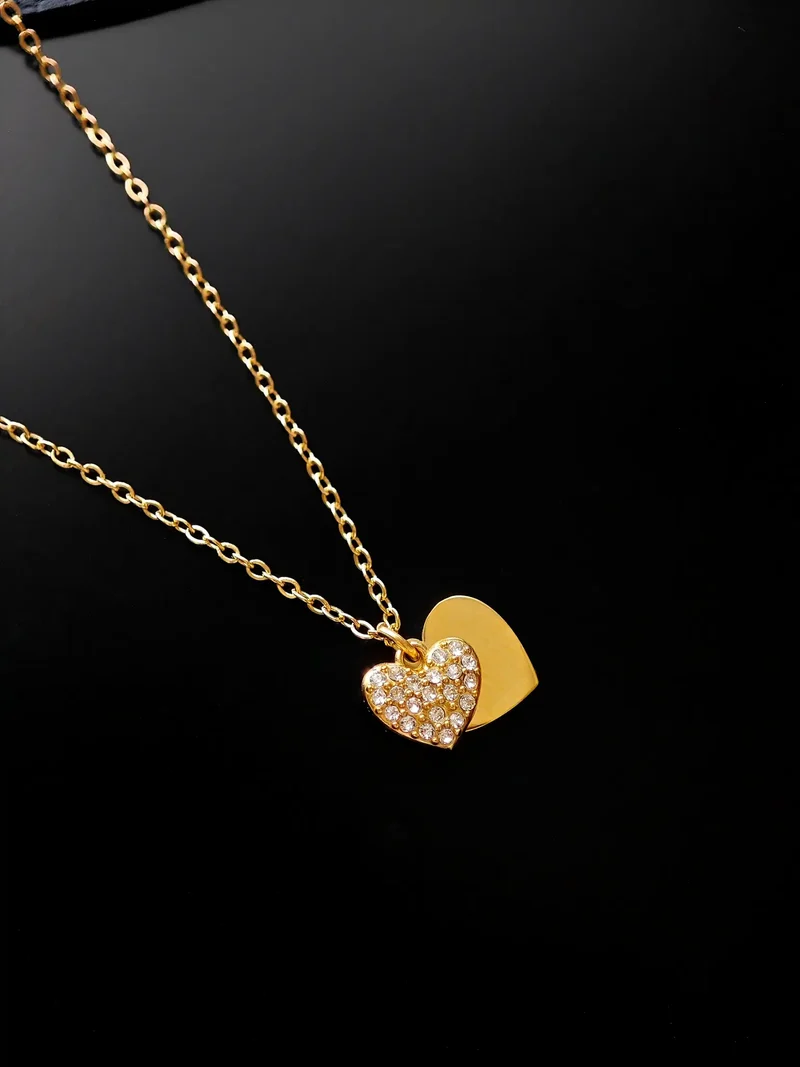 Double Heart Charm Halskette