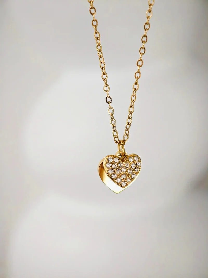 Double Heart Charm Halskette