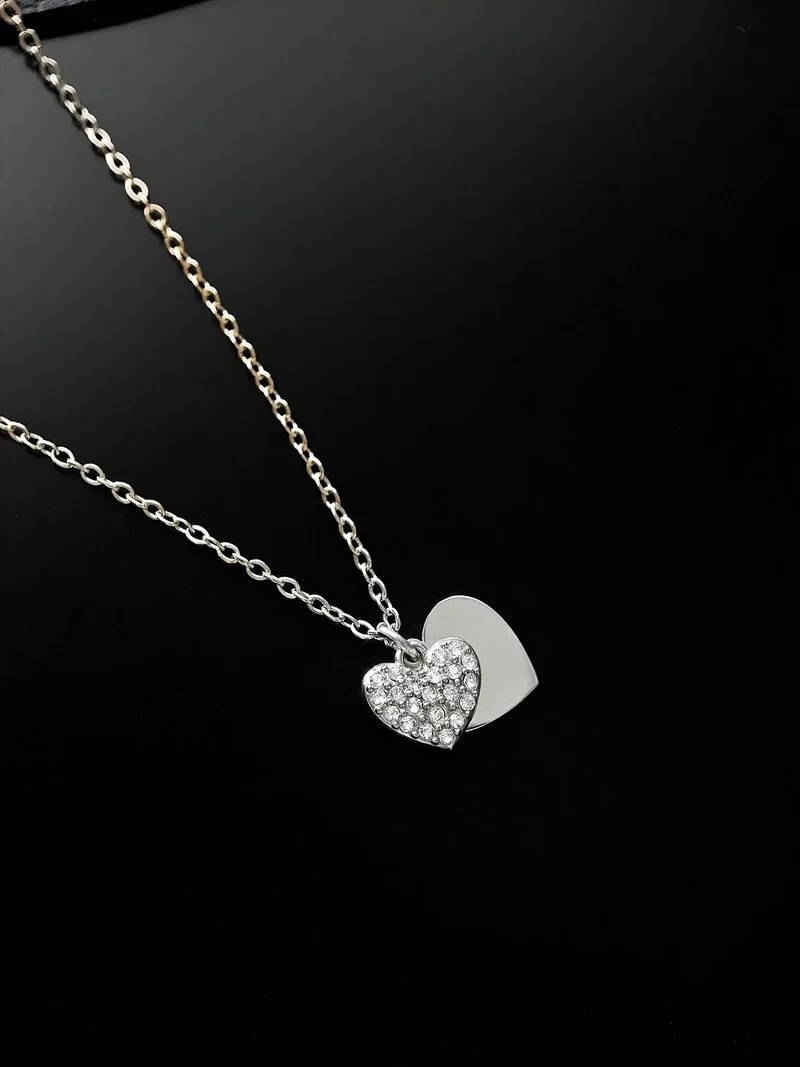 Double Heart Charm Halskette