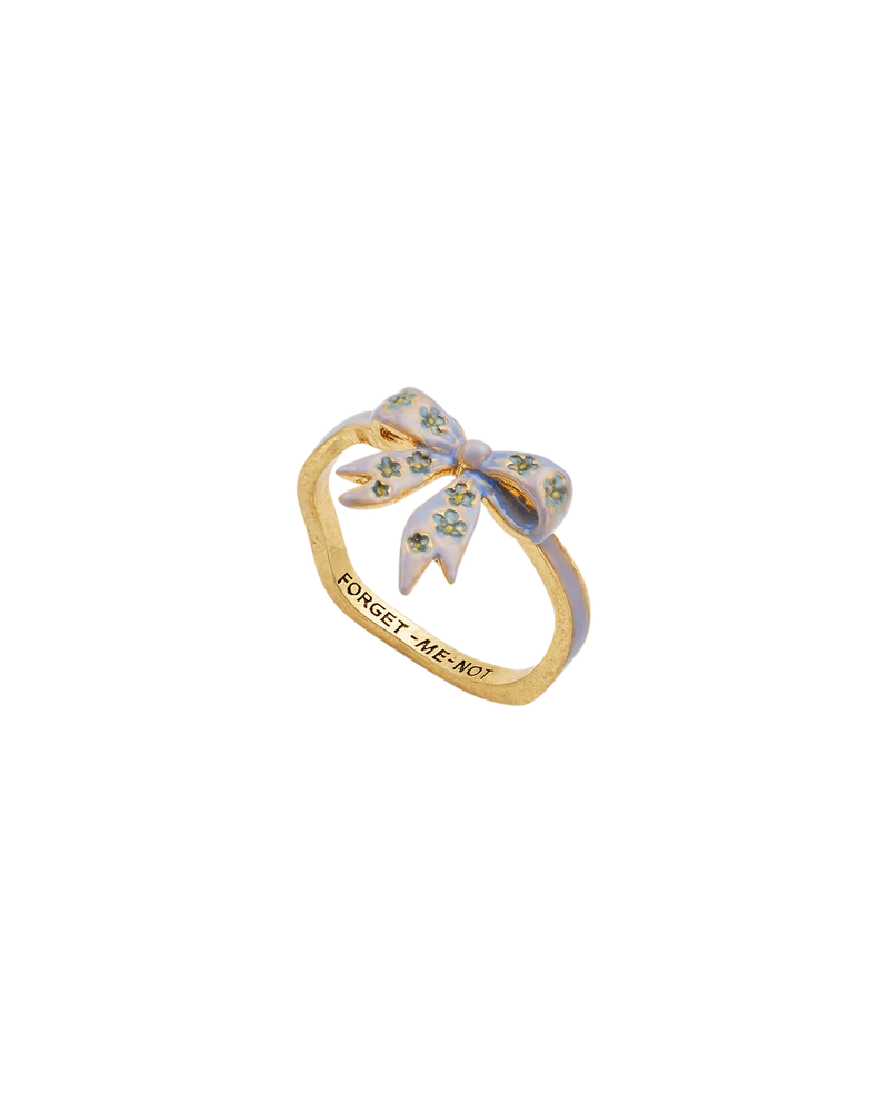 Gold Forget Me Not Bow Ring