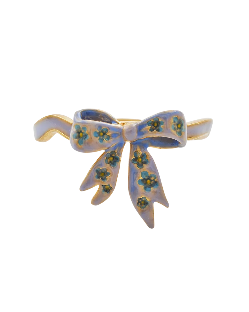 Gold Forget Me Not Bow Ring