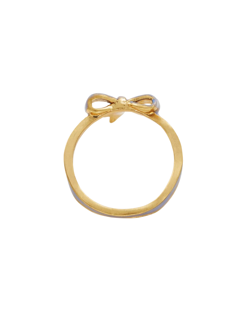Gold Forget Me Not Bow Ring