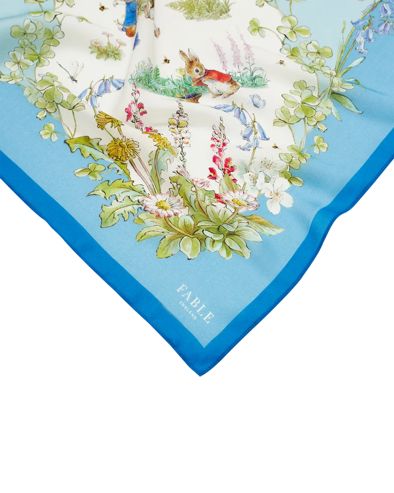 Fable England x Peter Rabbit Narrative Square Scarf in Blue