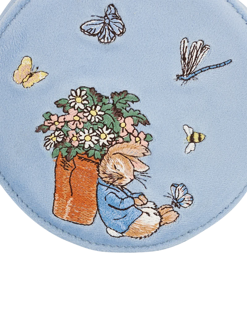 Fable England x Peter Rabbit Blue Velvet Embroidered Circle Jewellery Box