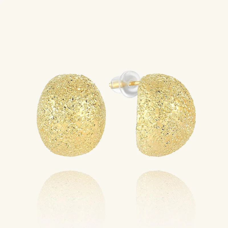Goldene matte Kuppel-Creolen