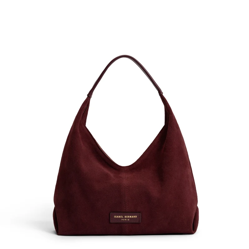 Isabel Bernard Honoré Grace Mini bordeauxrote Wildleder-Handtasche IB21132-152
