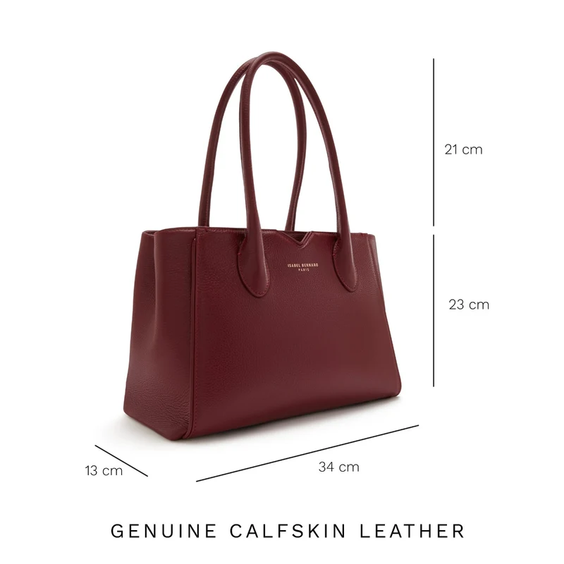 Isabel Bernard Honoré Cloe Midi Bordeaux Kalbsleder Handtasche IB25082-052