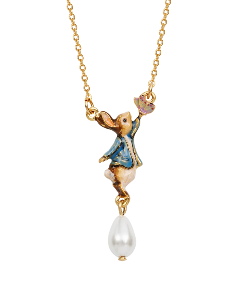 Fable England x Peter Rabbit Butterfly Pearl Drop Necklace