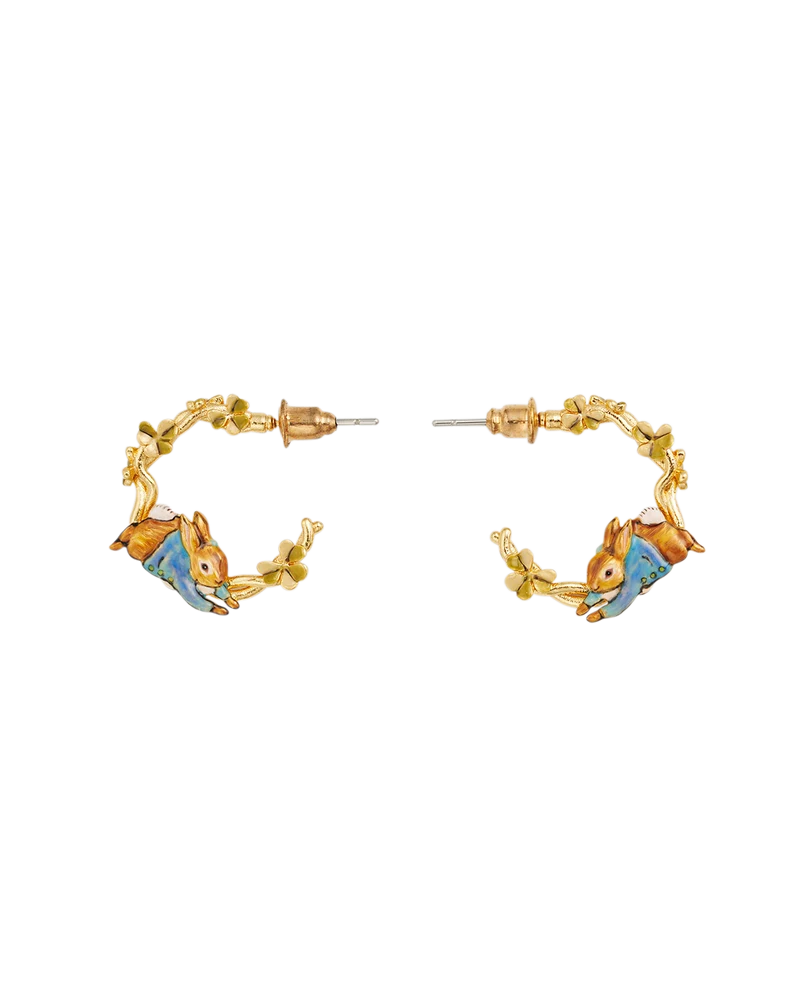 Fable England x Peter Rabbit Jumping Clover Hoop Earrings