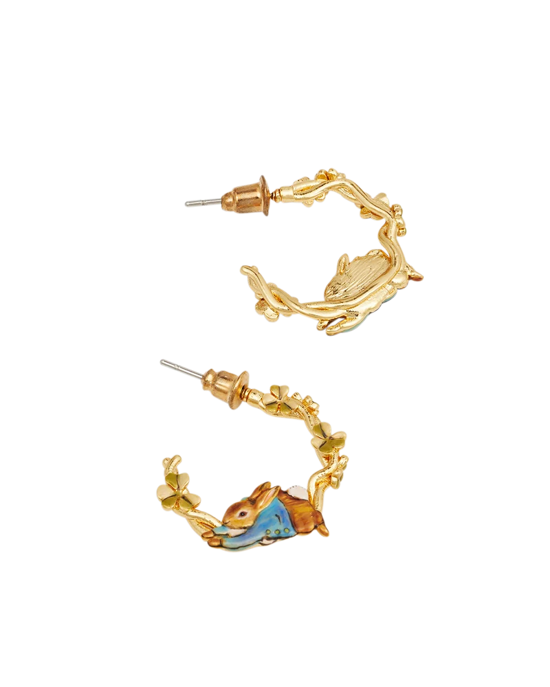 Fable England x Peter Rabbit Jumping Clover Hoop Earrings