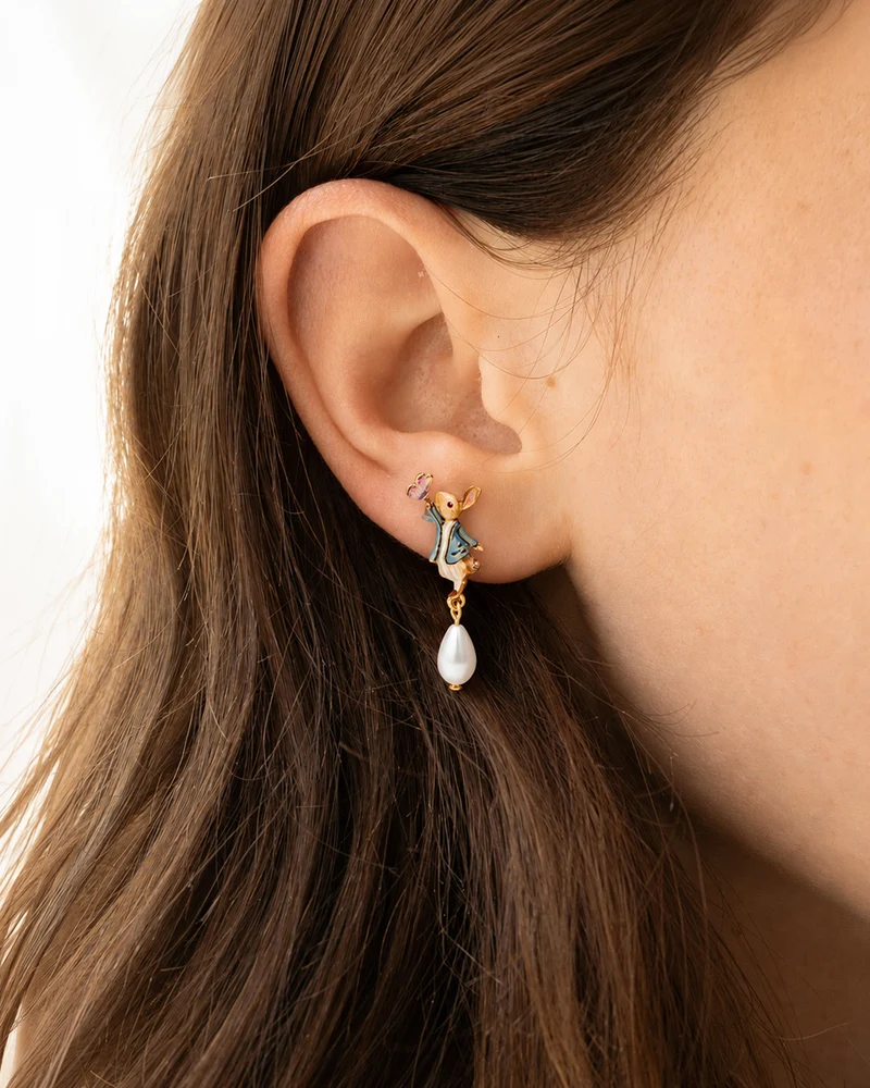 Fable England x Peter Rabbit Butterfly Pearl Drop Earrings