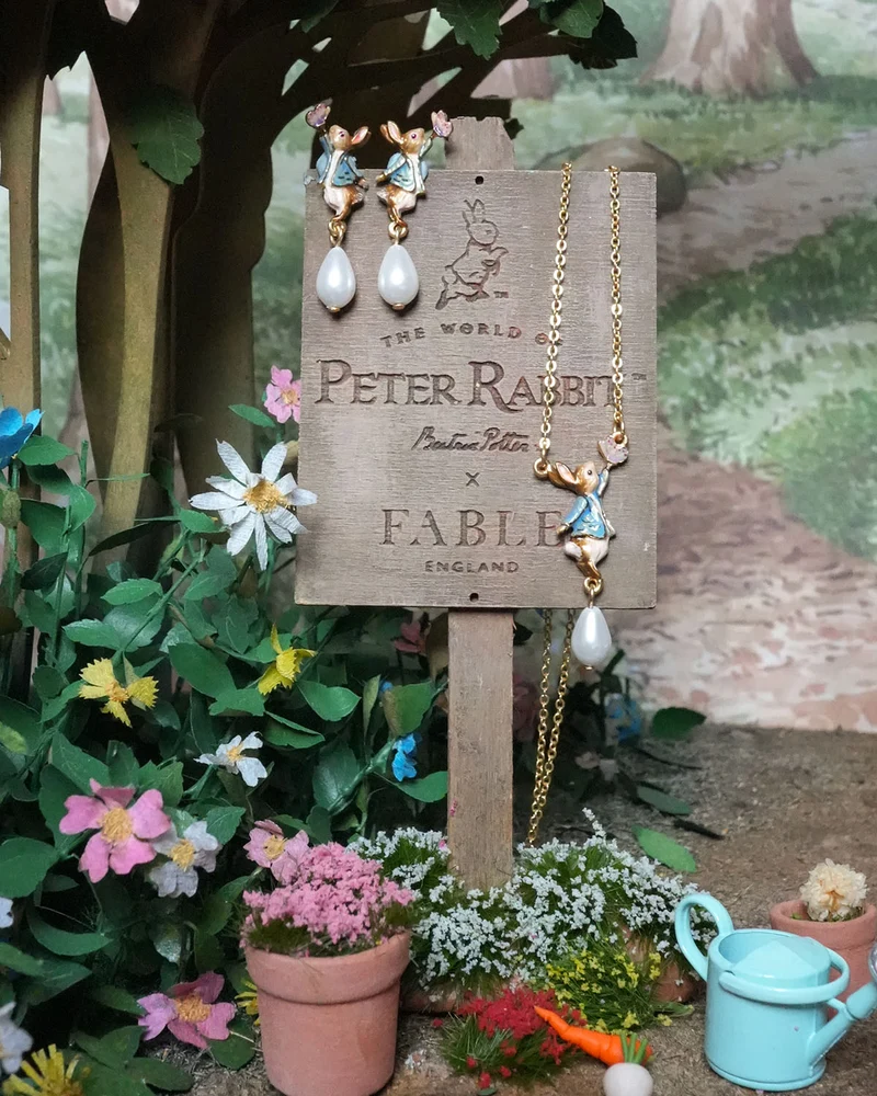 Fable England x Peter Rabbit Butterfly Pearl Drop Earrings