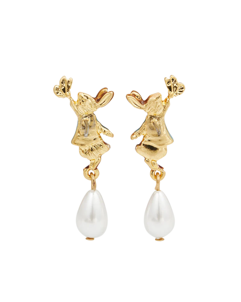 Fable England x Peter Rabbit Butterfly Pearl Drop Earrings