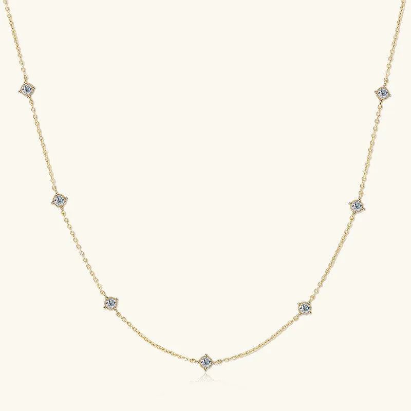 Glänzende Premium Moissanit-Halskette mit Lünette