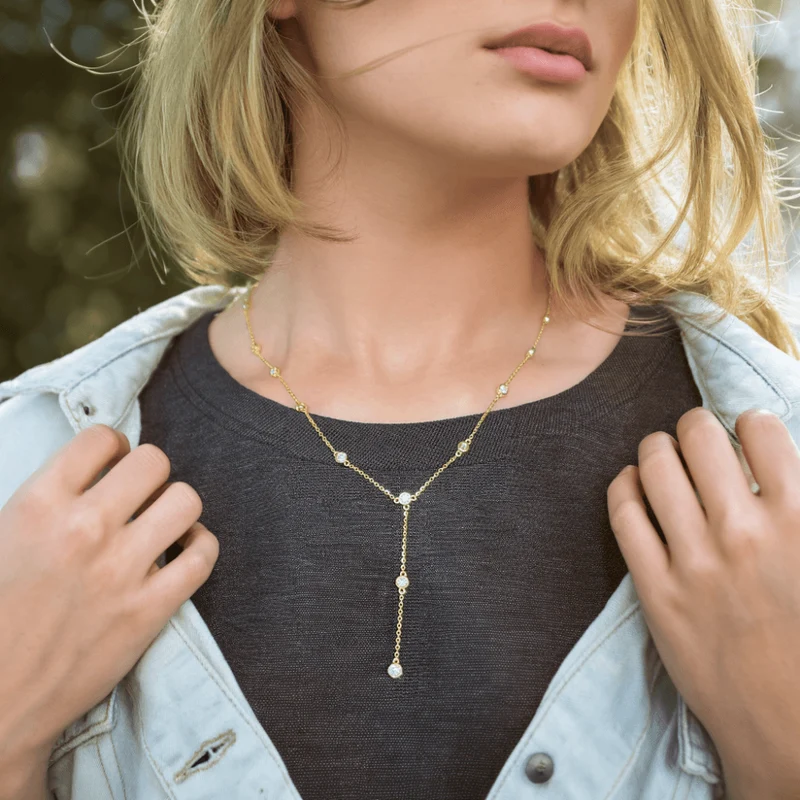Grace Premium Moissanit Lariat-Halskette