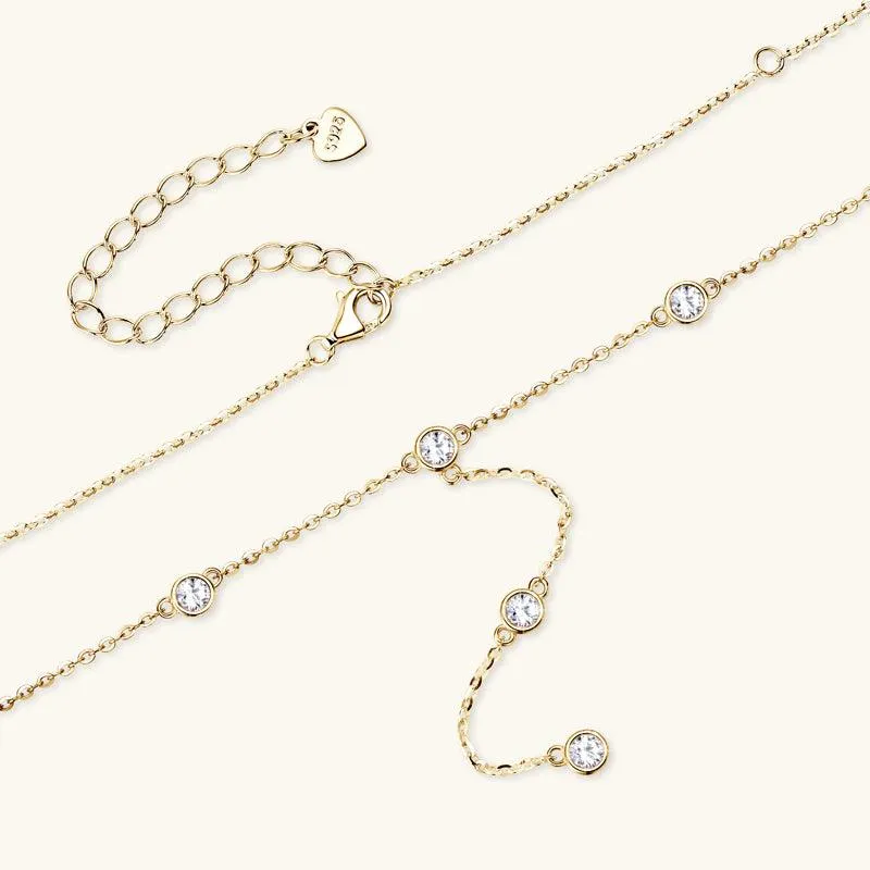 Grace Premium Moissanit Lariat-Halskette