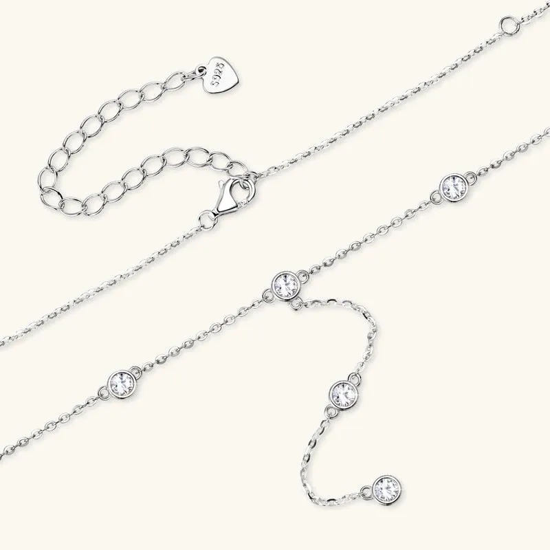 Grace Premium Moissanit Lariat-Halskette