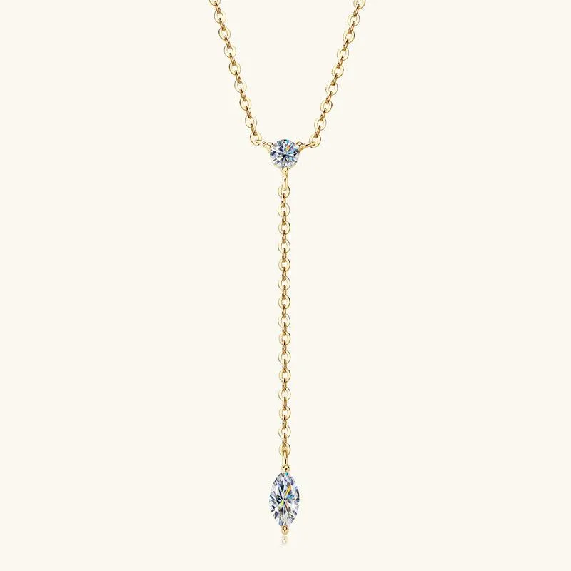 Bezaubernde Marquise Premium Moissanite Lariat Halskette