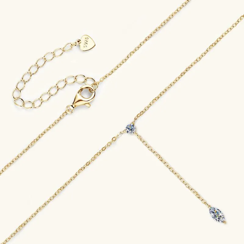 Bezaubernde Marquise Premium Moissanite Lariat Halskette