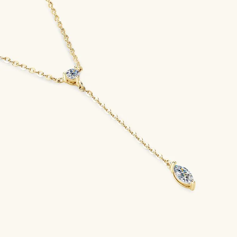 Bezaubernde Marquise Premium Moissanite Lariat Halskette