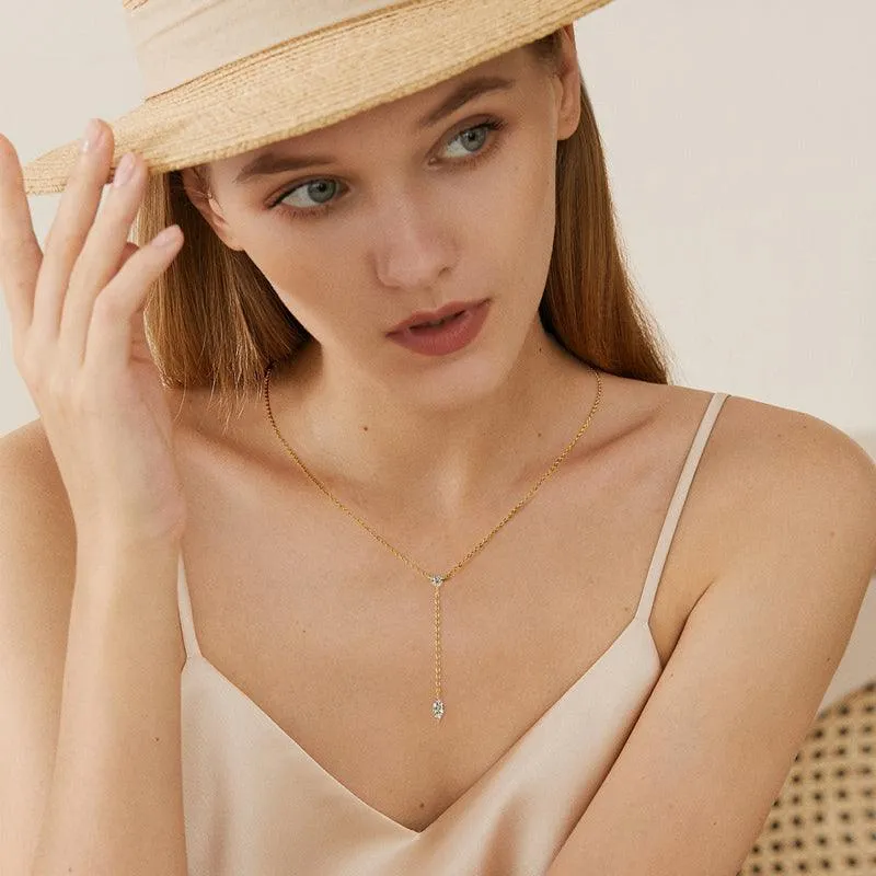 Bezaubernde Marquise Premium Moissanite Lariat Halskette