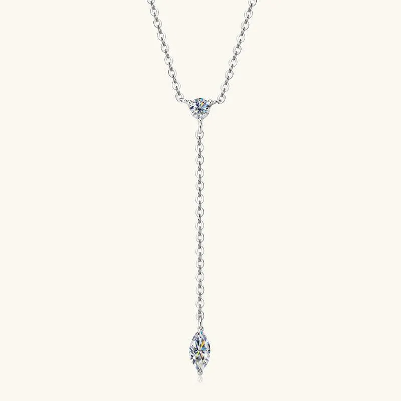 Bezaubernde Marquise Premium Moissanite Lariat Halskette