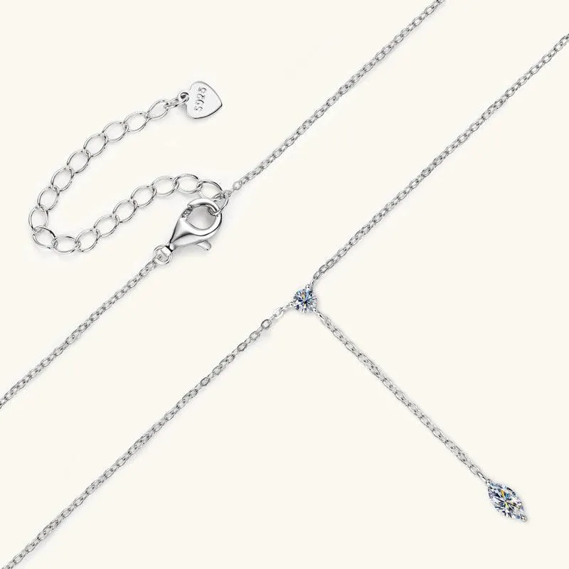 Bezaubernde Marquise Premium Moissanite Lariat Halskette