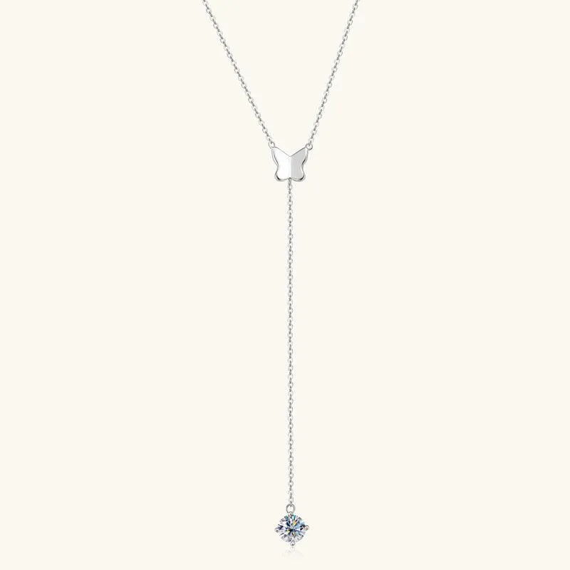 Elegante Schleife Premium Moissanite Lariat Halskette
