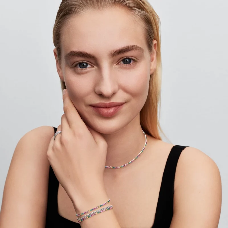 Pandora Timeless Regenbogen Tennis-Halskette 394648C01-40