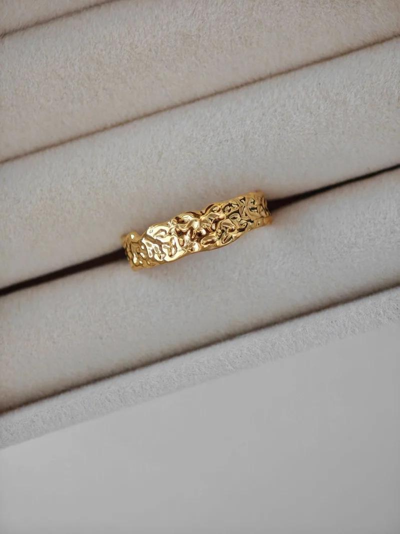 Bold Hammered Ring