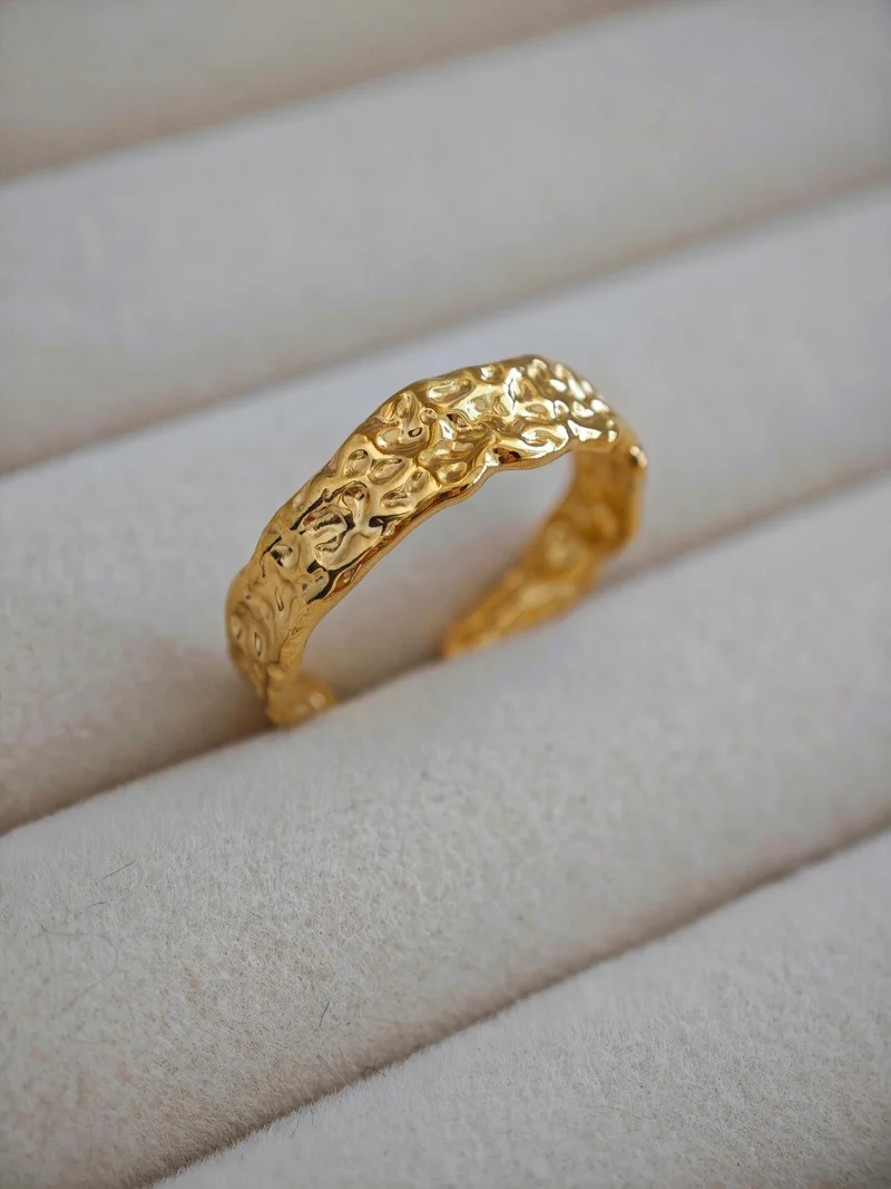Bold Hammered Ring