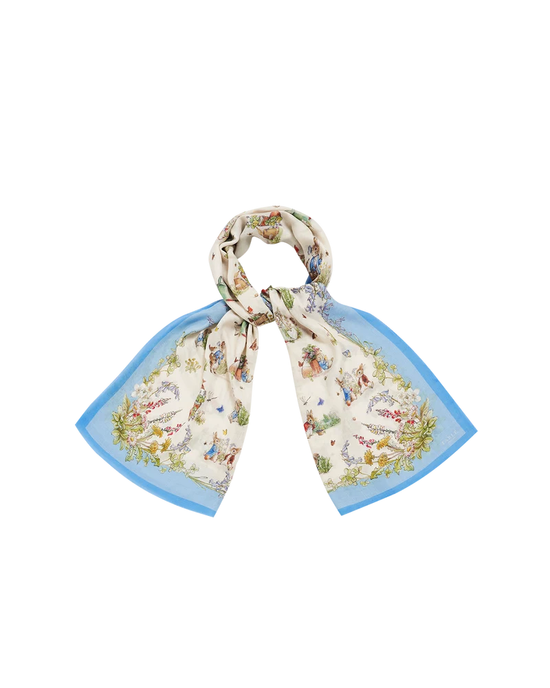 Fable England x Peter Rabbit Rectangle Scarf in Cream