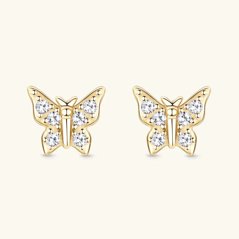 Shining Butterfly Premium Moissanit Ohrstecker