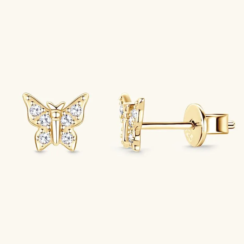 Shining Butterfly Premium Moissanit Ohrstecker