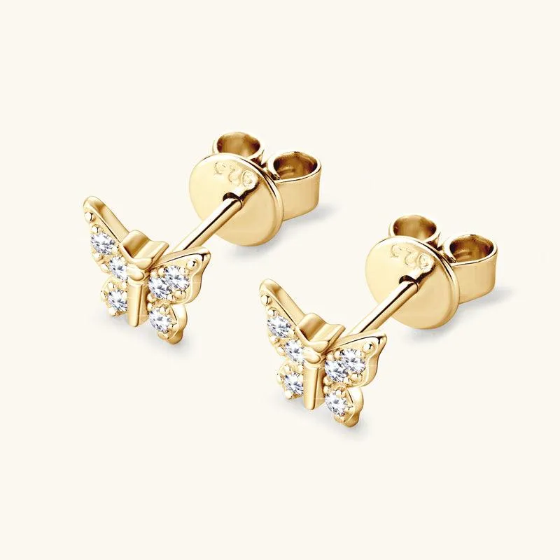 Shining Butterfly Premium Moissanit Ohrstecker