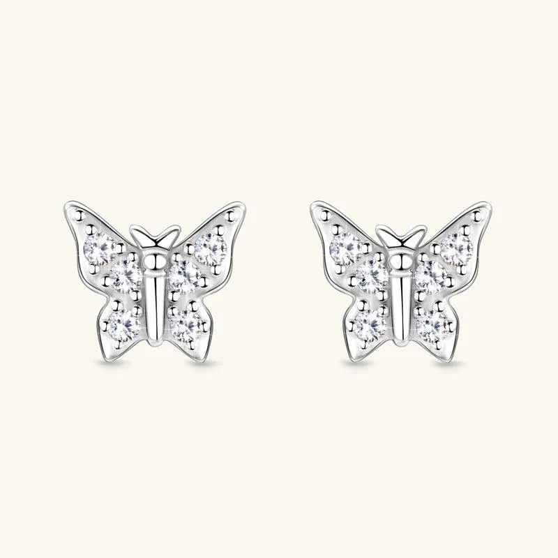 Shining Butterfly Premium Moissanit Ohrstecker