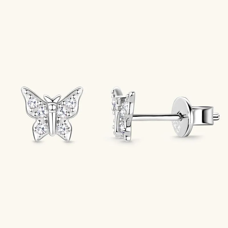 Shining Butterfly Premium Moissanit Ohrstecker