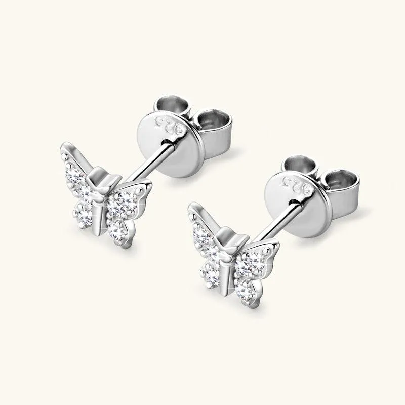 Shining Butterfly Premium Moissanit Ohrstecker