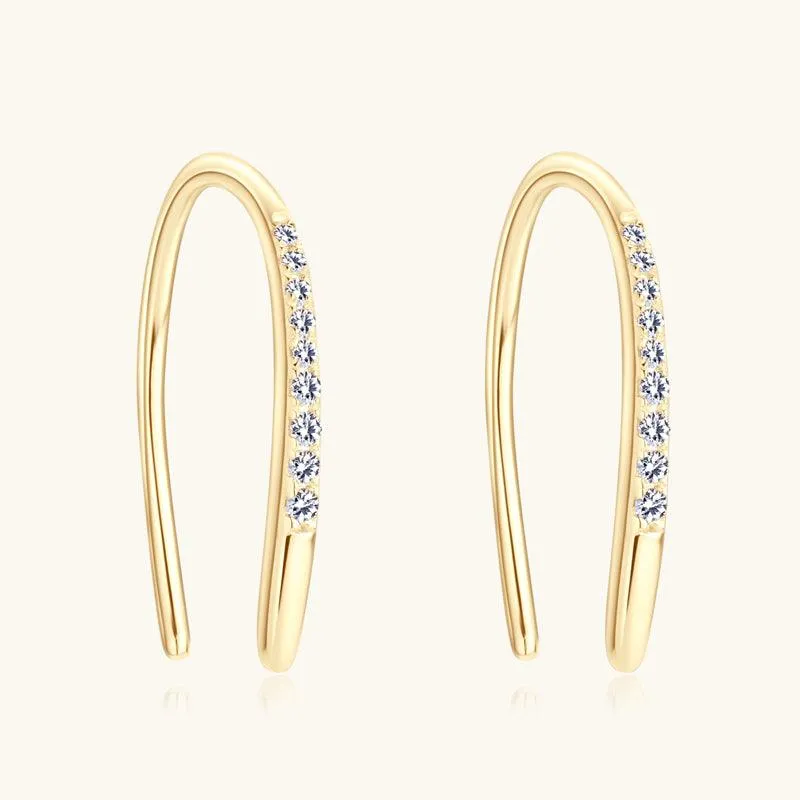 Premium Moissanit Pavé Threader Ohrringe