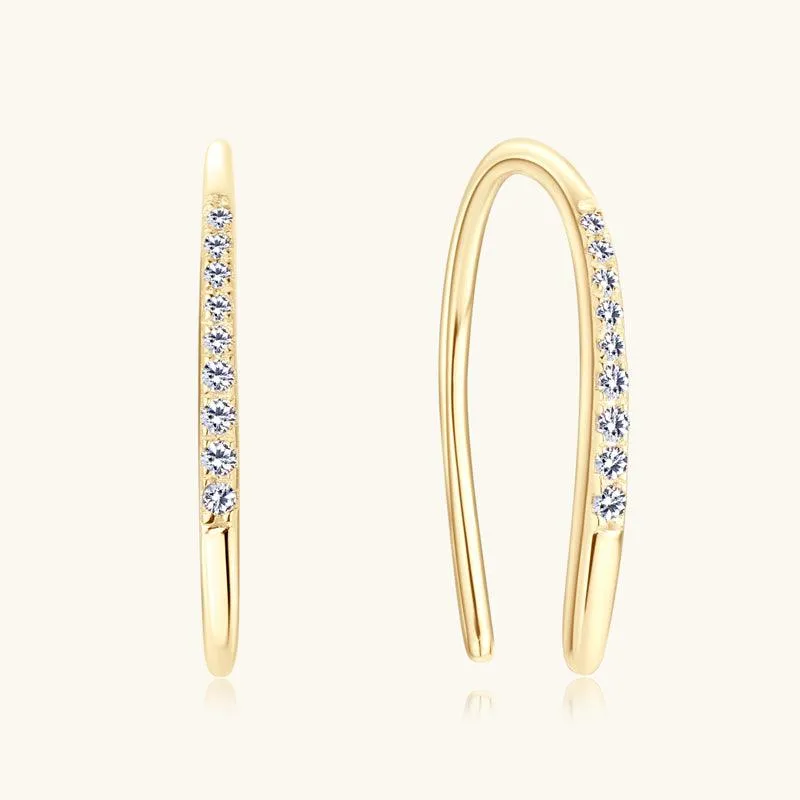Premium Moissanit Pavé Threader Ohrringe