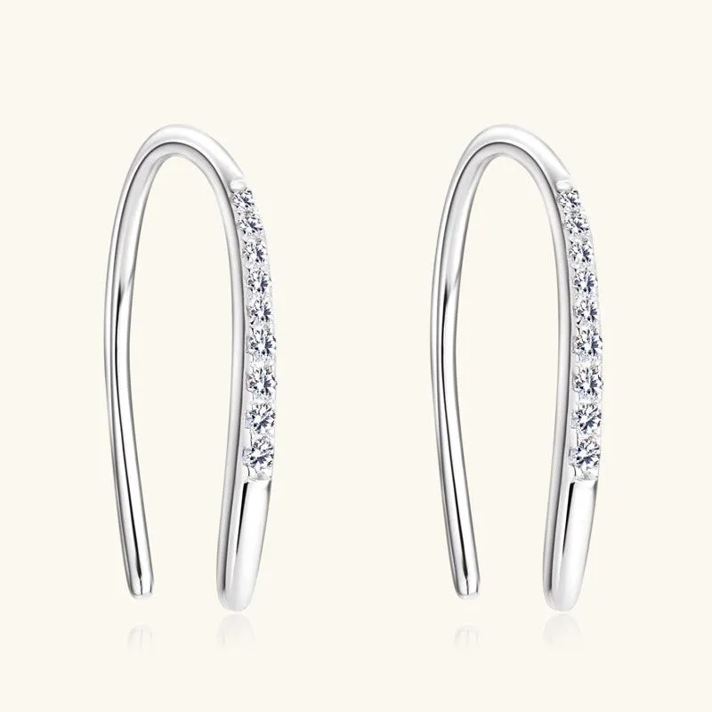 Premium Moissanit Pavé Threader Ohrringe