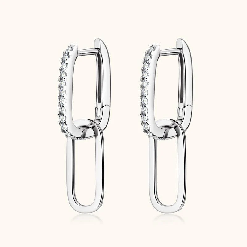 Premium Moissanit Pavé Tropfenohrringe