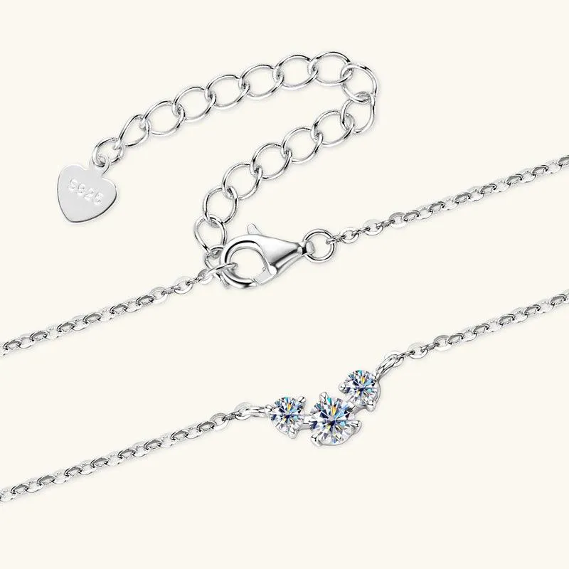 Charming Smile Premium Moissanit-Anhänger-Halskette
