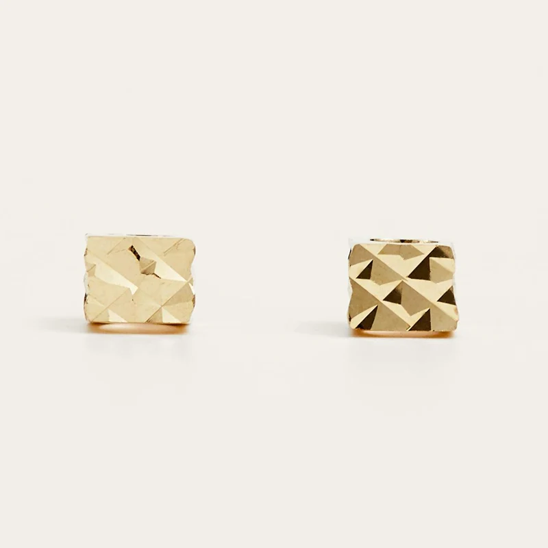 Geometrische quadratische goldene Ohrstecker