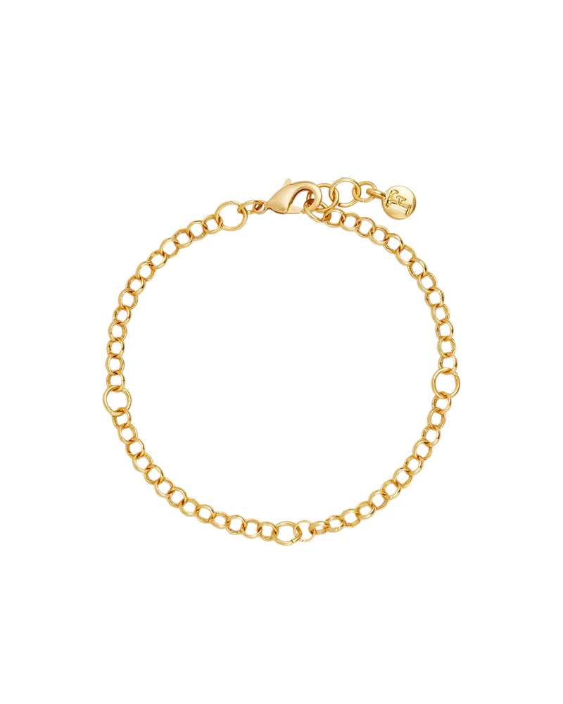 Gold Lucky Clover & Pearl Charm Bracelet