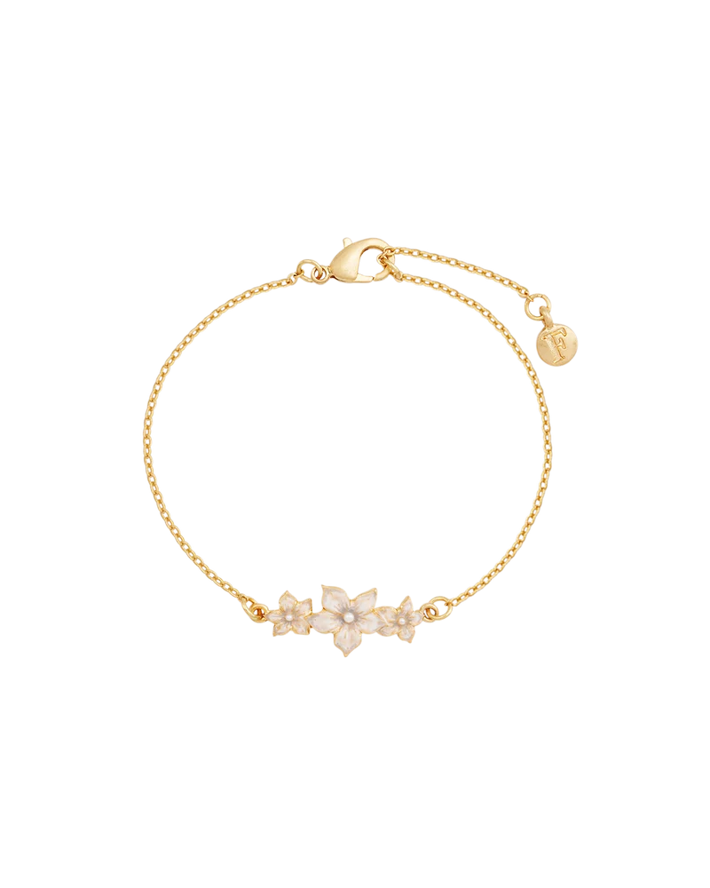 Gold Jasmine & Pearl Bracelet